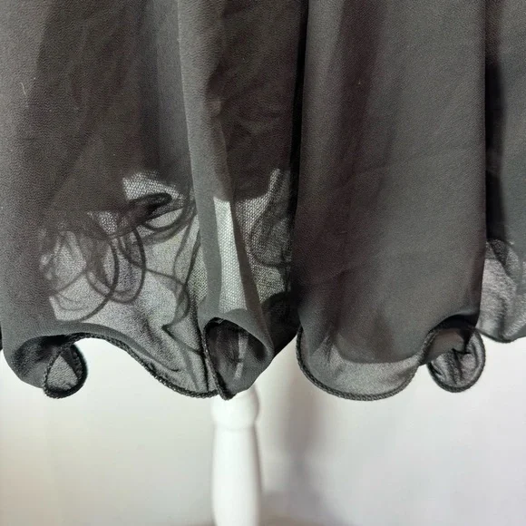 Black & Nude Dress Frilled Cocktail Party ModCloth Whimsigoth Chi Chi London 8 - Picture 11 of 16